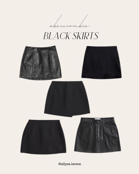 Abercrombie, black skirt, mini skirt, fall outfit, neutral outfit, outfit inspo, leather skirt

#LTKfindsunder100 #LTKstyletip #LTKSeasonal
