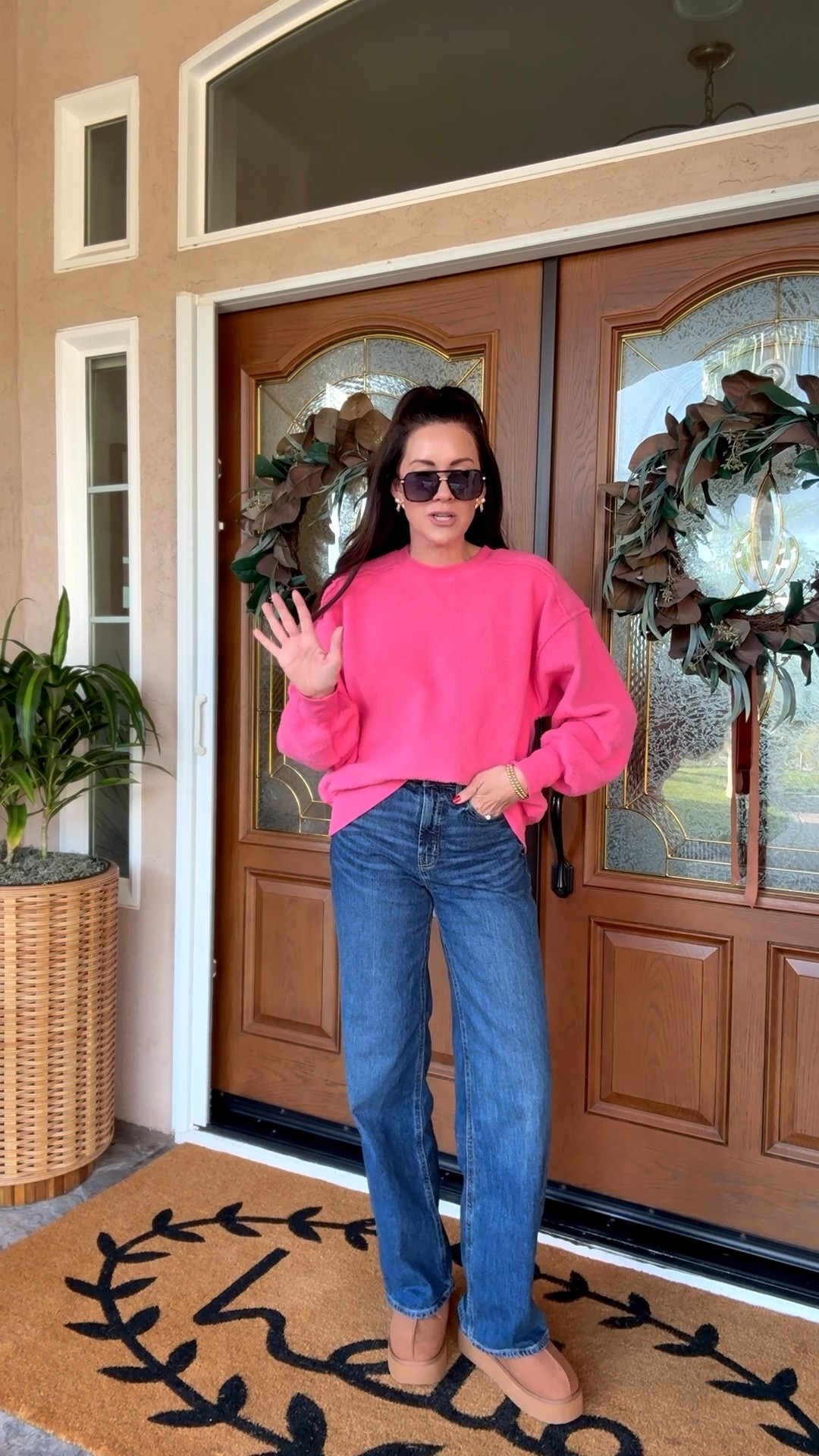 Pullover-medium 
Jeans -run true to size
UGGs -actually, Old Navy😁 run tts 
Floral puffer jacket-large
Free people dupe from Walmart restocked !! 

#LTKHoliday #LTKSeasonal #LTKGiftGuide