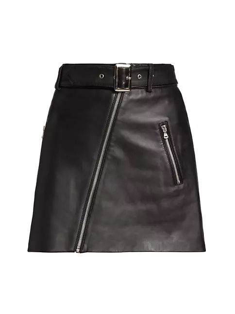 Lexi Zip-Front Leather Miniskirt | Saks Fifth Avenue