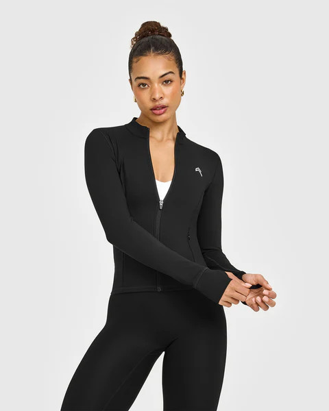 Timeless Jacket with White Logo 
 Black | Oner Active (UK / US)