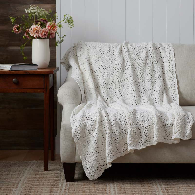 Cotton Crochet Throw - Beige | The Company Store