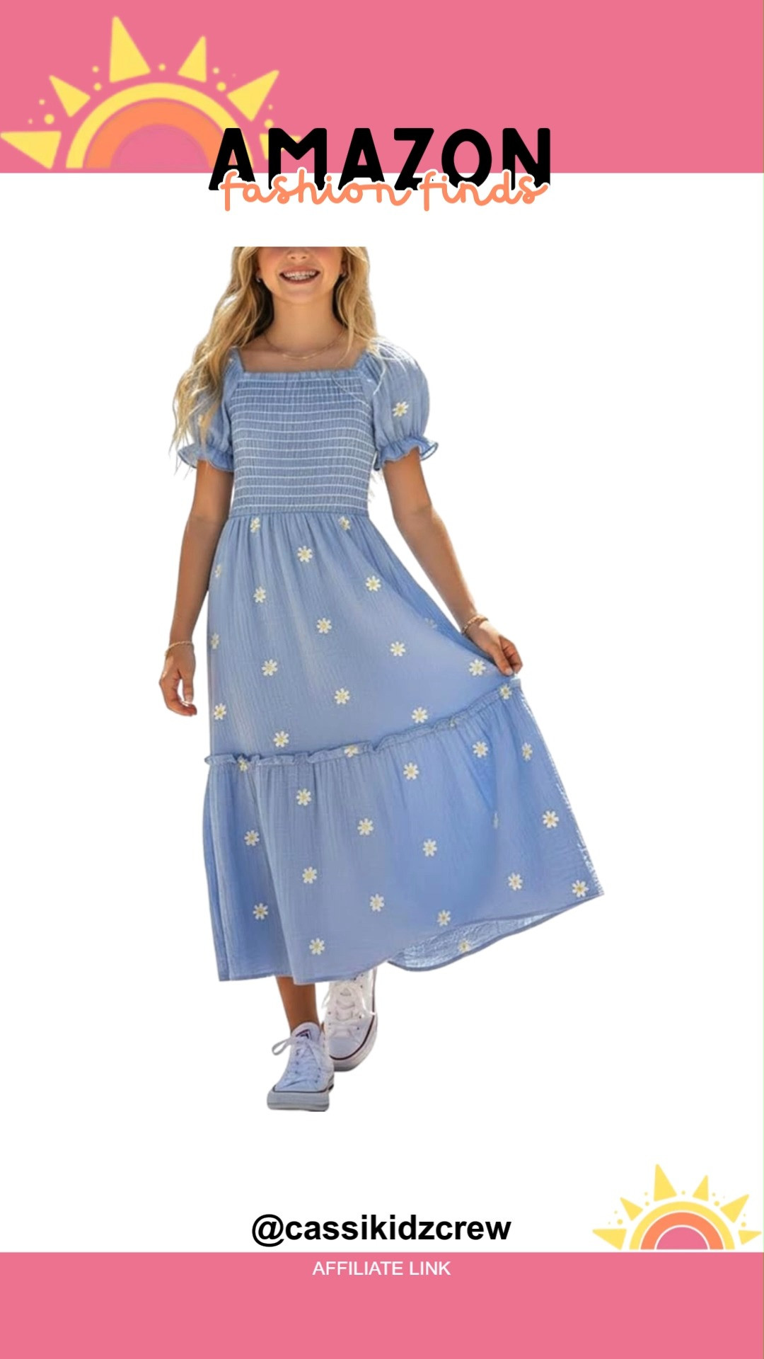 Spring vibes shine in this Tween Maxi Dress, blending boho florals, puff sleeves, and smocked cotton for carefree style that feels fresh and fun all season long. 🌼👗✨  

#TweenDress #MaxiDress #BohoStyle #FloralDress #SpringFashion #SummerDress #GirlsOutfit #CottonDress #KidsFashion #TrendyLooks 

 #LTKootd #LTKSaleAlert #LTKKids