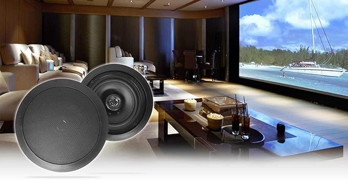 Pair Rockville HC85 Black 8" 700 Watt in-Ceiling Home Theater Speakers 8-Ohm | Amazon (US)