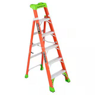 Louisville Ladder Cross Step 6 ft. Fiberglass Leaning Step Ladder (10 ft. Reach), 300 lbs. Load C... | The Home Depot