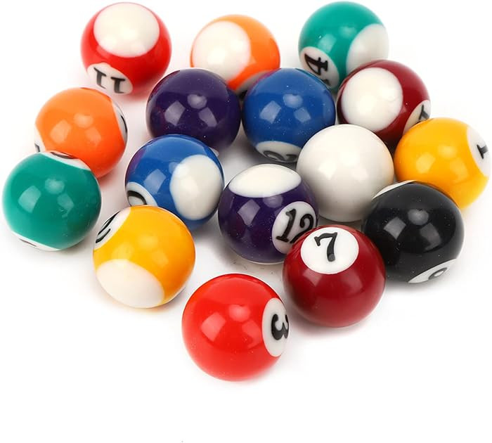 16PCS Mini Billiard Balls Set, 2.5cm/0.98inch Mini Pool Ball Set, Resin Children Billiard Ball, f... | Amazon (US)