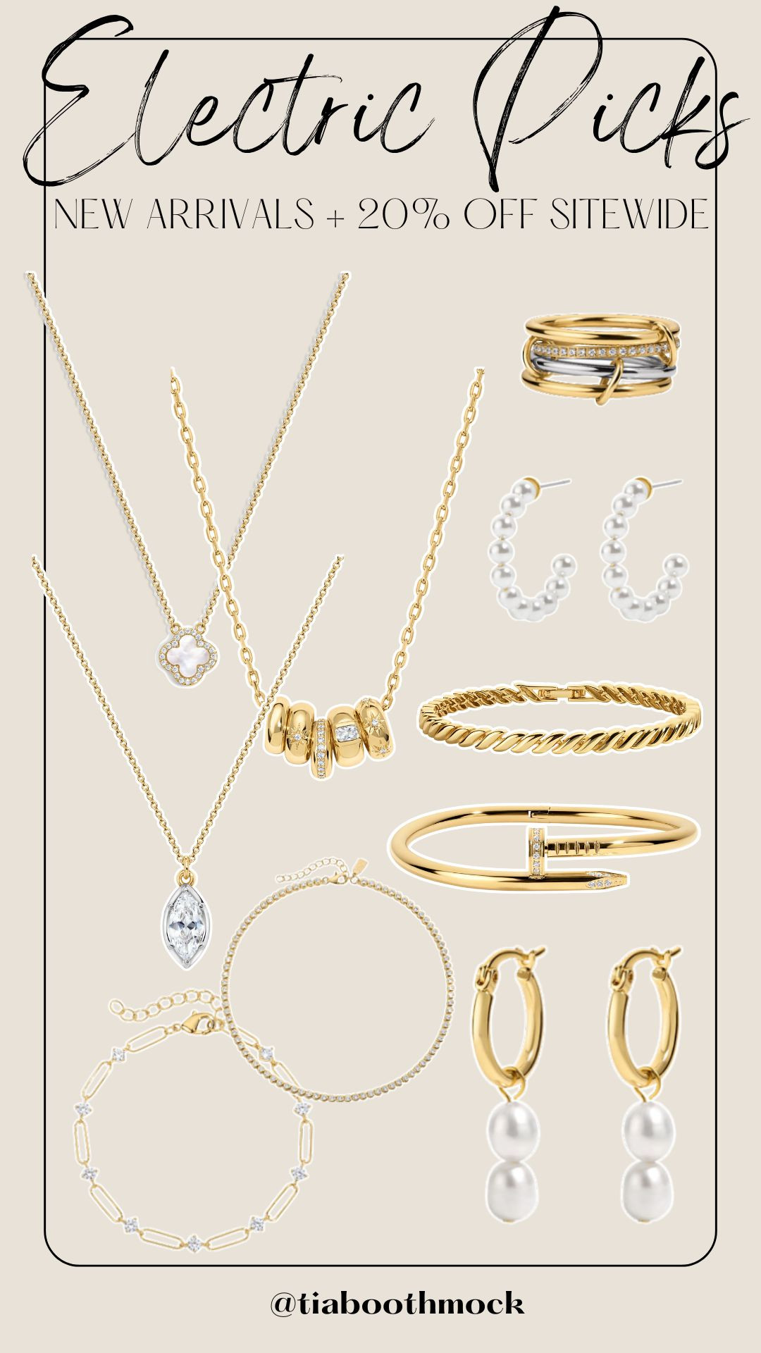 Electric picks ⚡️ Gold, pearls, and everyday staples you'll wear on repeat. All my fav new arrivals, plus they are 20% off! 

 #LTKootd #LTKBeauty