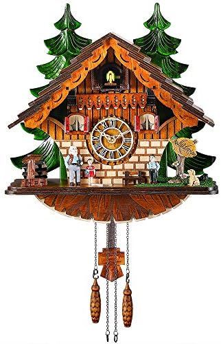Kintrot Cuckoo Clock Traditional Chalet Black Forest House Clock Handcrafted Wooden Wall Pendulum... | Amazon (US)