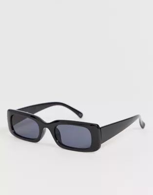 ASOS DESIGN narrow square sunglasses in black | ASOS UK