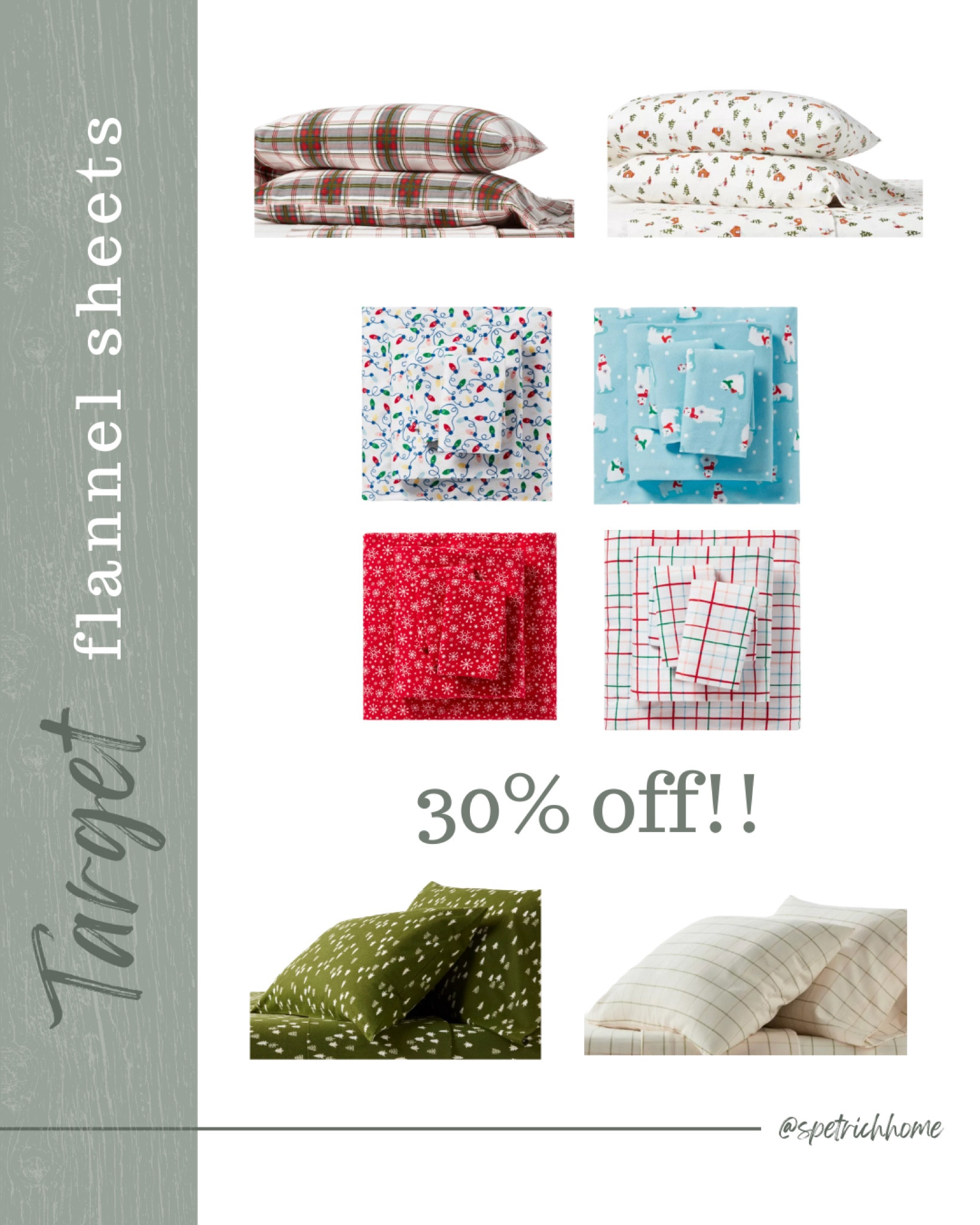 🎯 Target Circle Deal of The Day: 30% off Wondershop & Threshold flannel sheet sets! With the holidays and chilly weather coming, these are an affordable way to cozy up a bedroom!

#LTKsalealert #LTKSeasonal #LTKHoliday