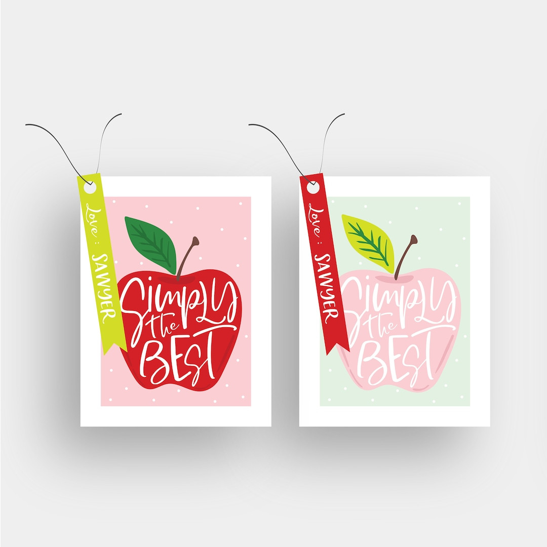 Teacher Appreciation Tags Apple Thank You Instant Print Printable Download - Etsy | Etsy (US)