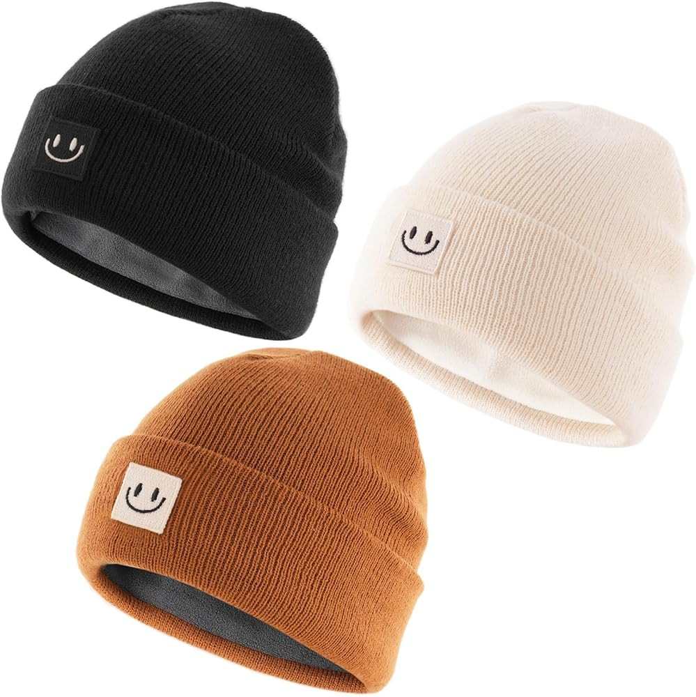 FURTALK Baby Toddler Winter Hat 3 Packs Baby Beanie Toddler Beanie Boys Girls Fleece Lined Kids W... | Amazon (US)
