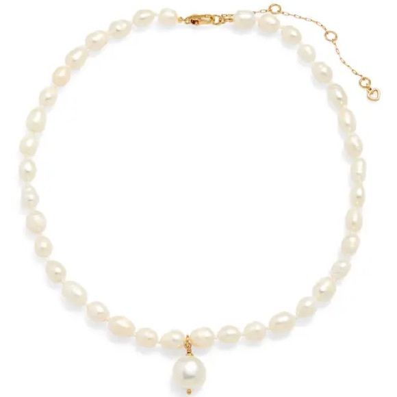 Kate Spade New York Gold-Tone Freshwater Pearl Pendant Necklace, 16" + 3… | Poshmark