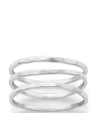 Sterling Silver Delicate Set of 3 Forged Rings | Dillard's