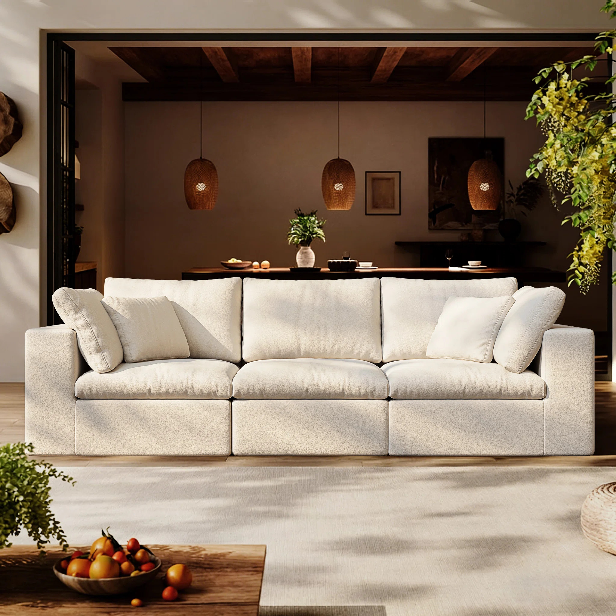 Large Modular Sectional Sofa,Convertible 3-Seater Floor Couch,No Assembly Required & Boxed Delive... | Wayfair North America