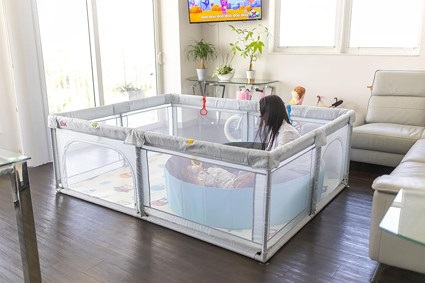 EIH Baby Playpen, Extra Large Playpen for Toddlers with Crawling Mat & 50PCS Ocean Balls, Portable P | Amazon (US)