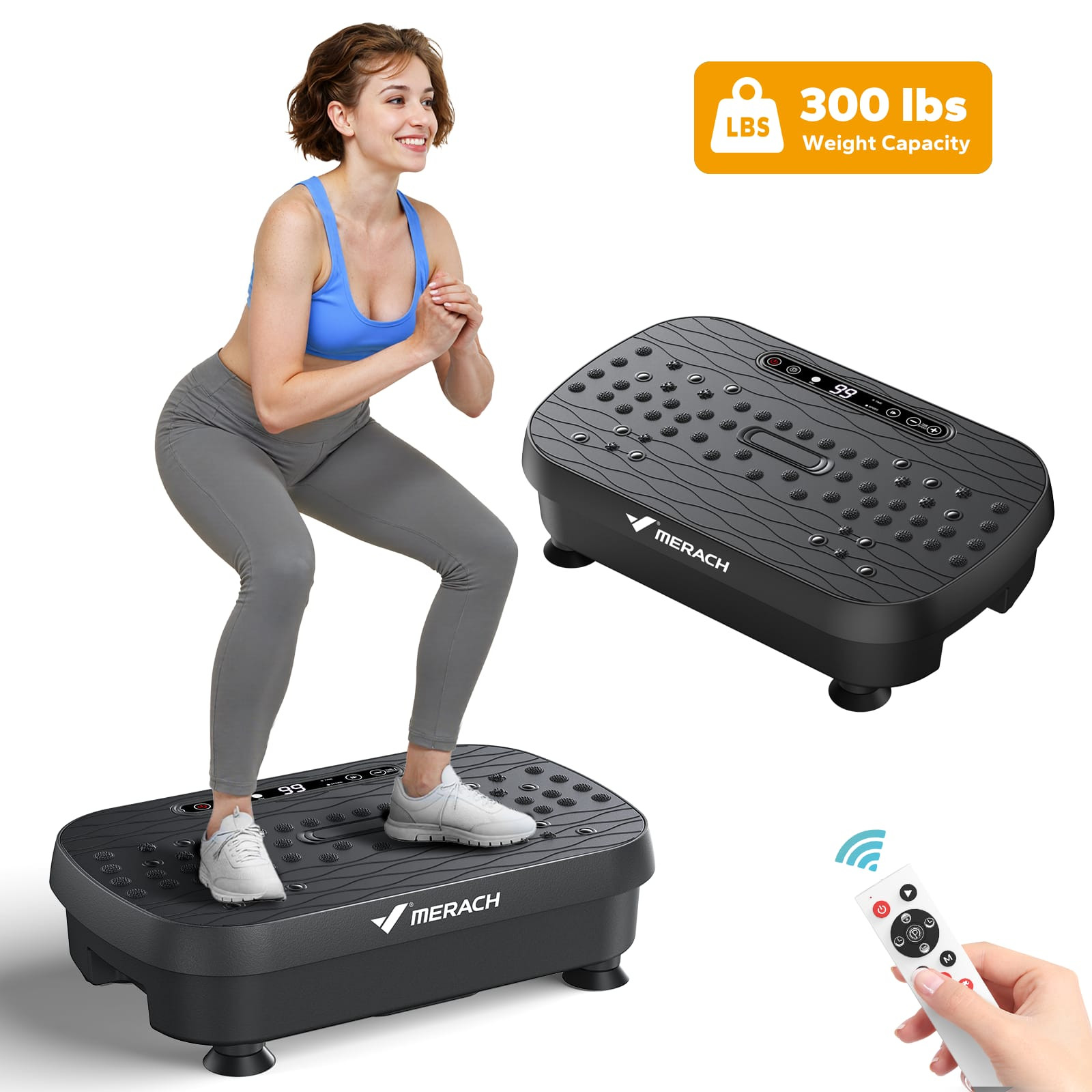 MERACH - Vibration Plate with Dual Massage Modes (shiatsu & magnetic), 99 Speeds, Lymphatic Drainage for Full Body Workout - Black | Best Buy U.S.