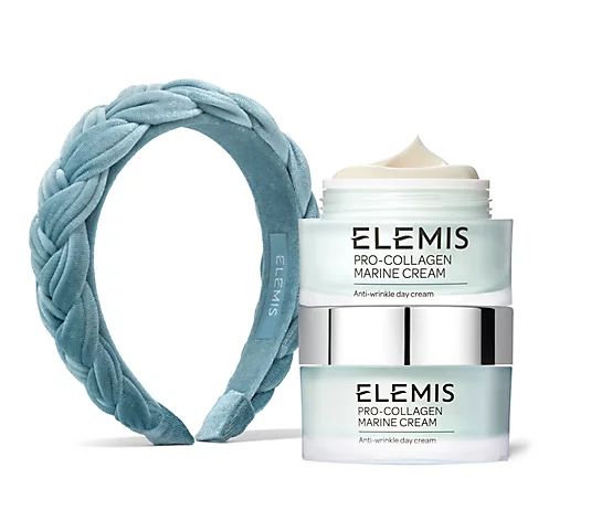 ELEMIS Pro-Collagen Marine Cream 1-oz Duo w/ Braid Headband - QVC.com | QVC