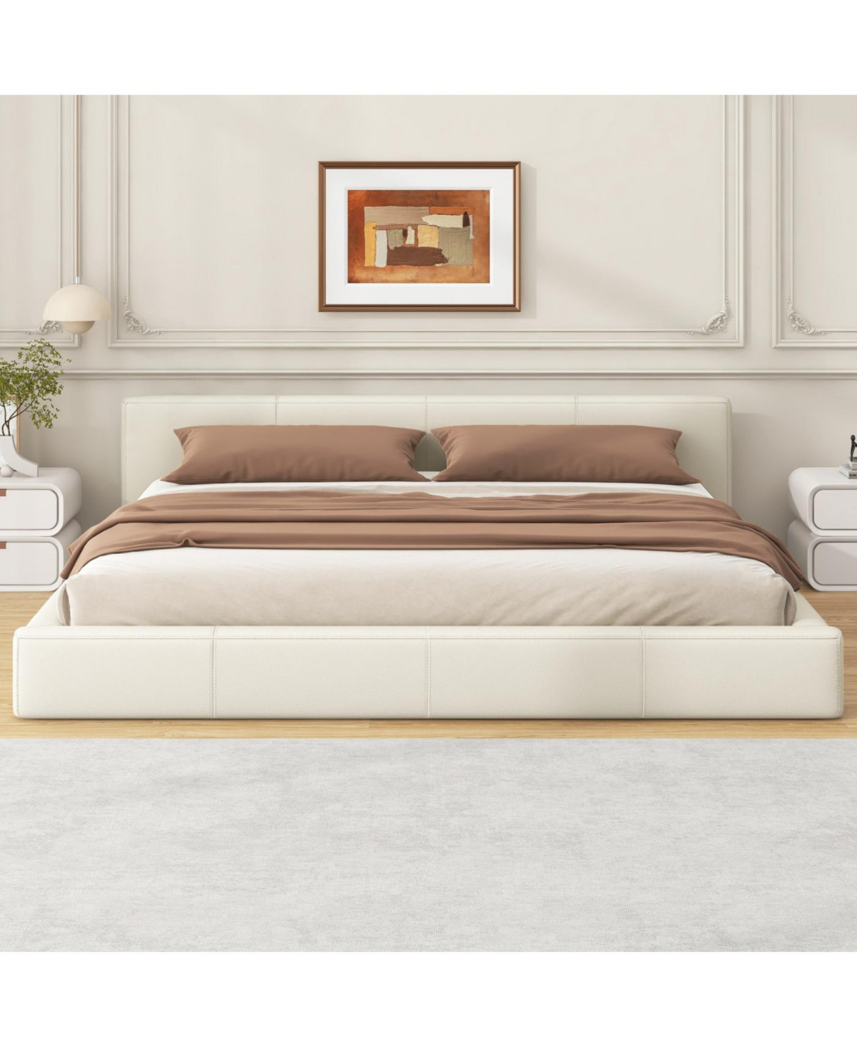Streamdale Stylish Beige Upholstered Bed The Ideal Choice for Your Bedroom, King - Beige | Macy's