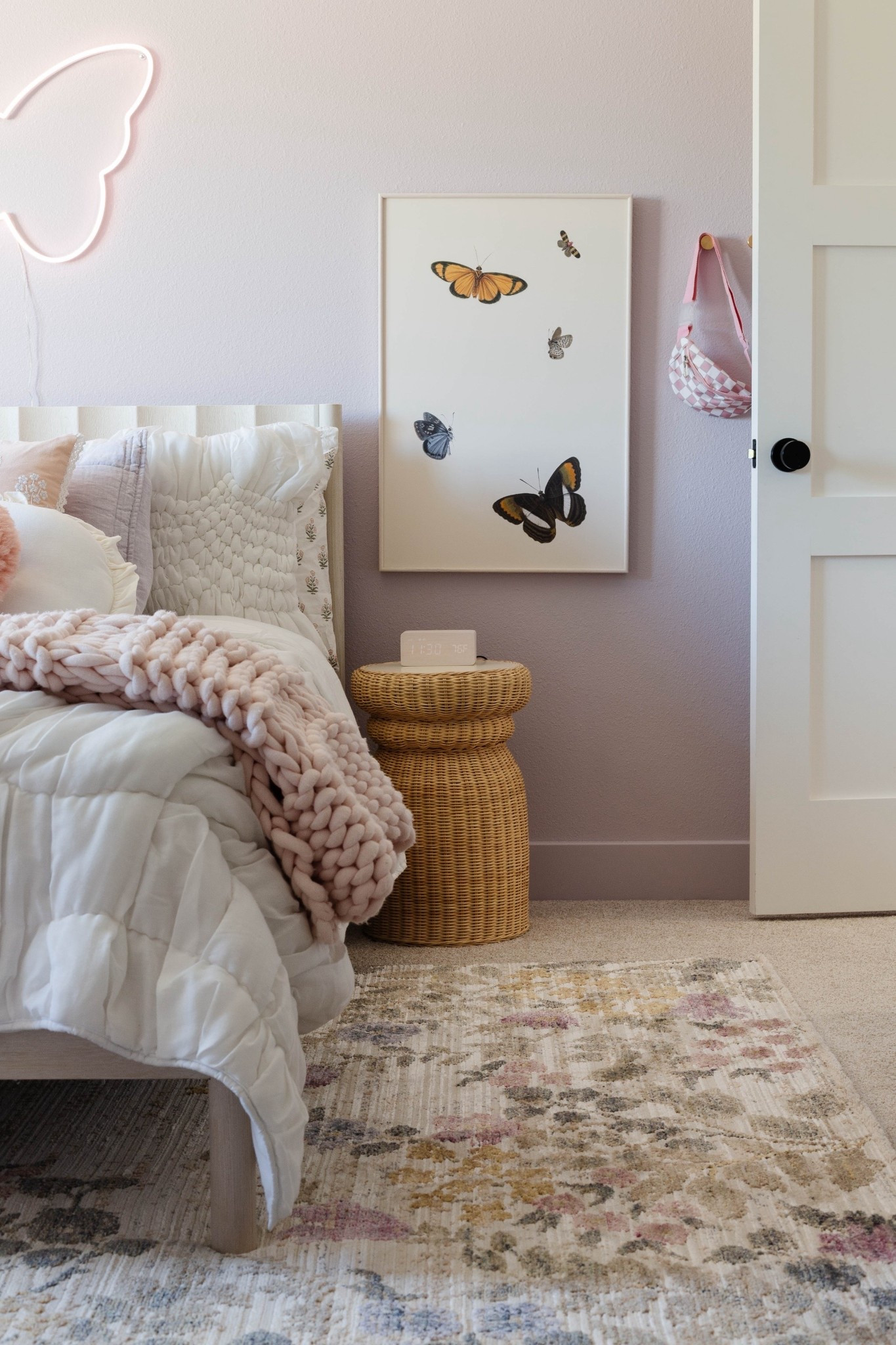 Whimsical Butterfly Tween Girls Bedroom 🦋✨
Soft, dusty purple walls (Benjamin Moore New Age) set the stage for a room that’s calming, stylish, and
designed to grow with her. Layered whites, pastels, natural textures, and warm brass accents make it peaceful yet full of personality. Shop the exact pieces to recreate this look!

#TweenBedroom #GirlsRoomDecor #PeggyHaddadInteriors

#LTKStyleTip #LTKFindsUnder100 #LTKHome