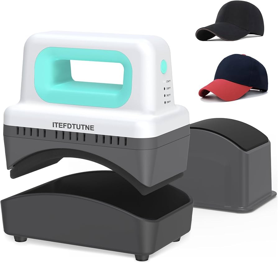 Hat Press Machine, Mini Hat Heat Press Machine with 4 Heating Levels & Auto-Off, Handheld Cap Eas... | Amazon (US)