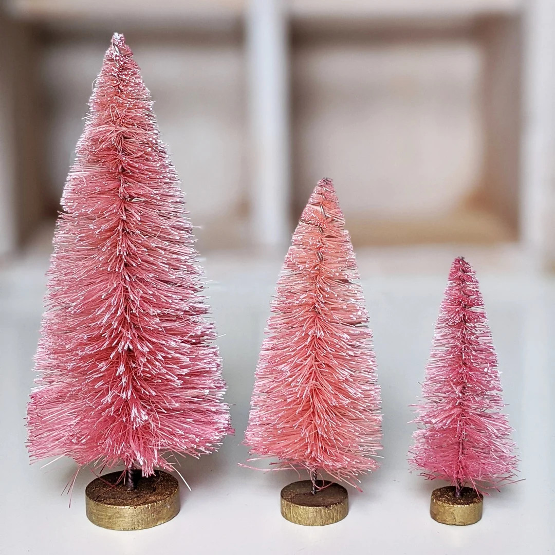 Light Pink Bottle Brush Tree by Distinguished Flamingo - Single Tree, 3 sizes Available | Etsy (US)