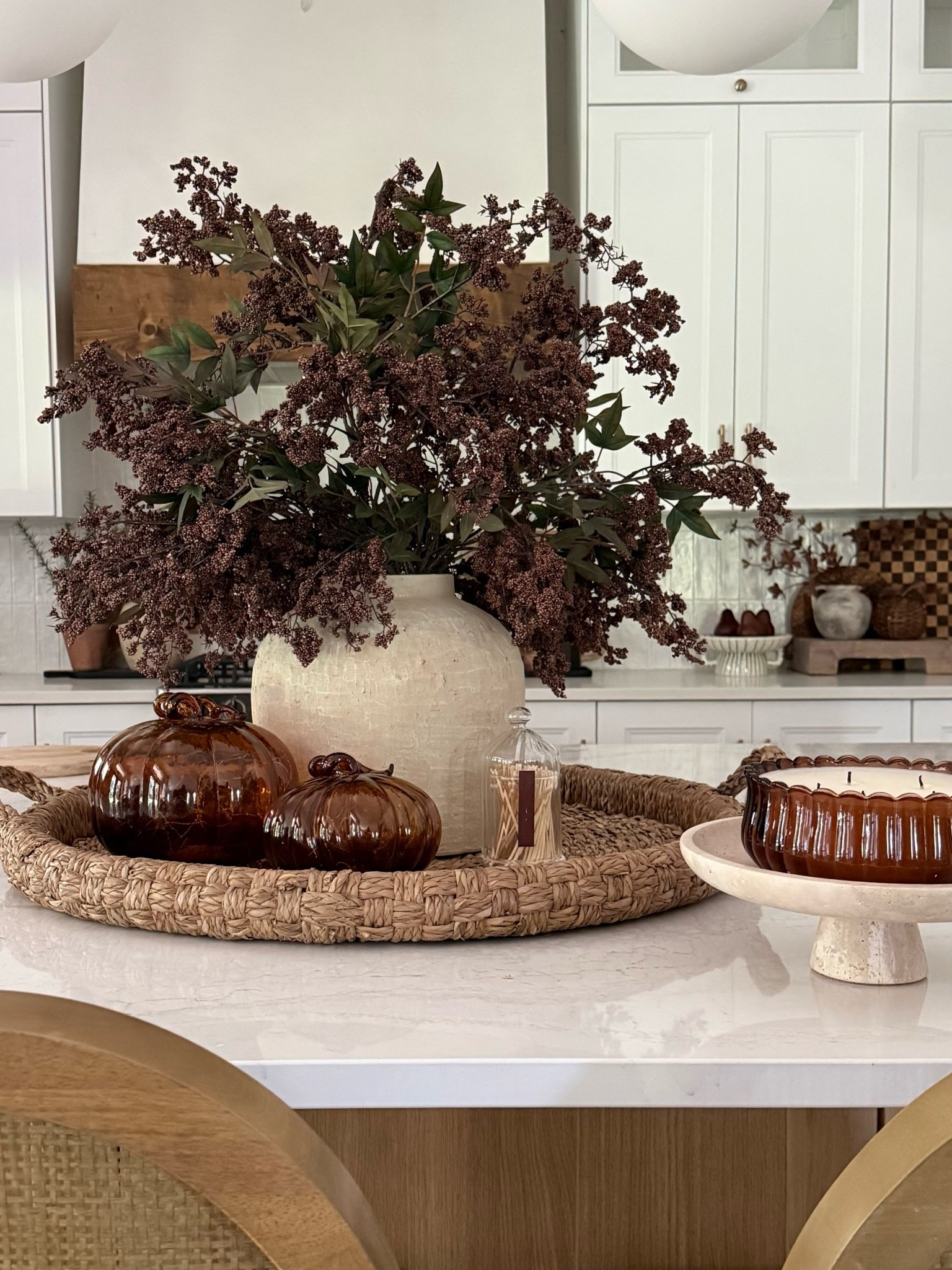 Kitchen island styling …fall ready 🤎
Loving the dark brown glass pumpkins and candle 🤎
Neutral home decor but make it moody

#LTKfall #LTKhome
