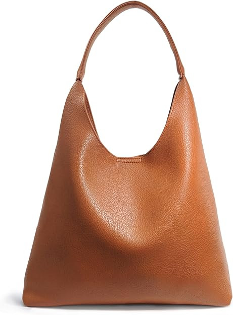 Hobo Bags for Women Soft Vegan Leather Shoulder Handbag Slouchy Tote Purses | Amazon (US)