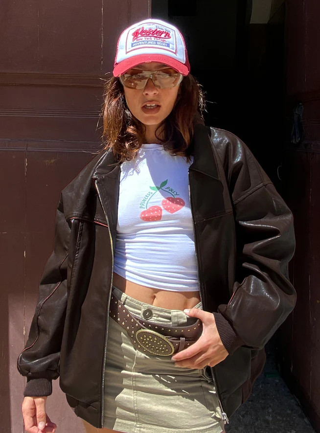 Goldsmith Faux Leather Bomber Jacket Brown | Princess Polly US