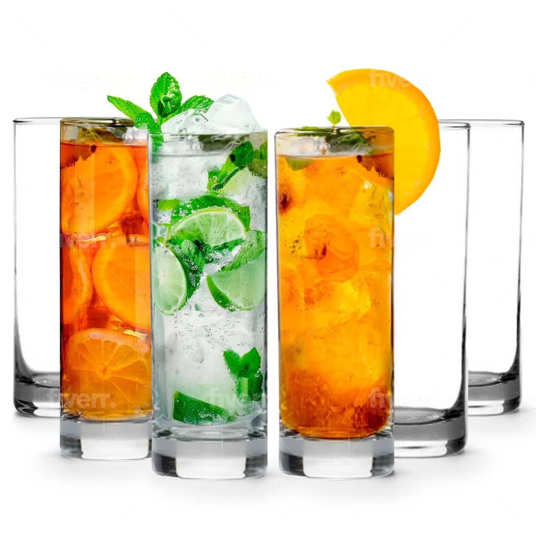 Highball Crystal Clear Heavy Base Tom Collins Glasses 12oz (Set of 6) | Wayfair North America