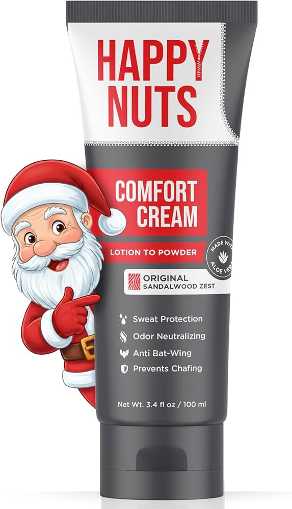 HAPPY NUTS Comfort Cream Deodorant For Men: Anti-Chafing Sweat Defense, Odor Control, Aluminum-Fr... | Amazon (US)