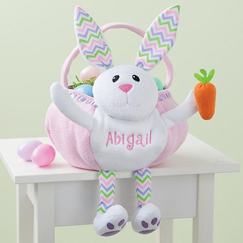 Personalized Pink Bunny Easter Basket | HSN
