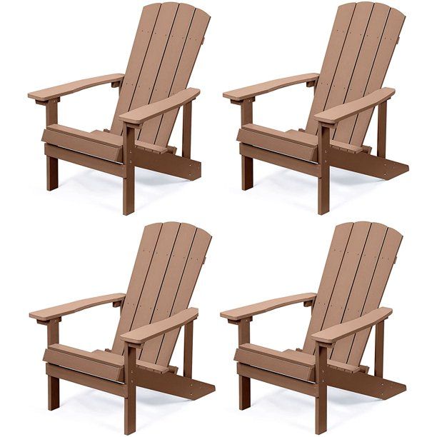 Superjoe HIPS Adirondack Chairs Set of 4, Weather Resistant Plastic Fire Pit Chairs for Patio Dec... | Walmart (US)