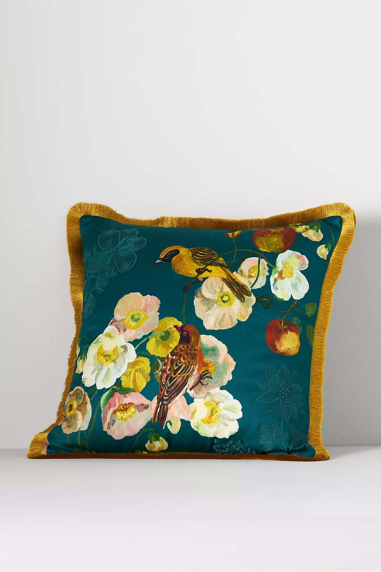 Nathalie Lete Marais Embroidered Sateen Pillow | Anthropologie (US)