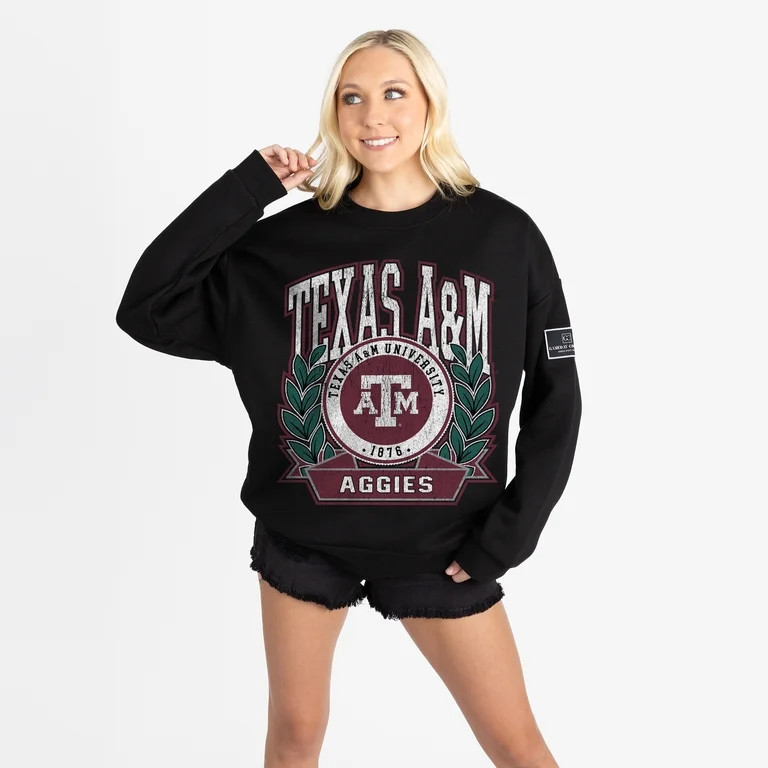Women's Gameday Couture Black Texas A&M Aggies Oversized Victory Lane Black Label Premium Fleece ... | Walmart (US)