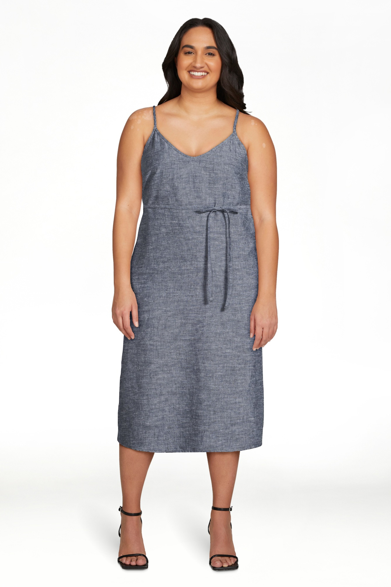 Time and Tru Women's Linen Blend Slip Dress, Sizes XS-XXXL | Walmart (US)