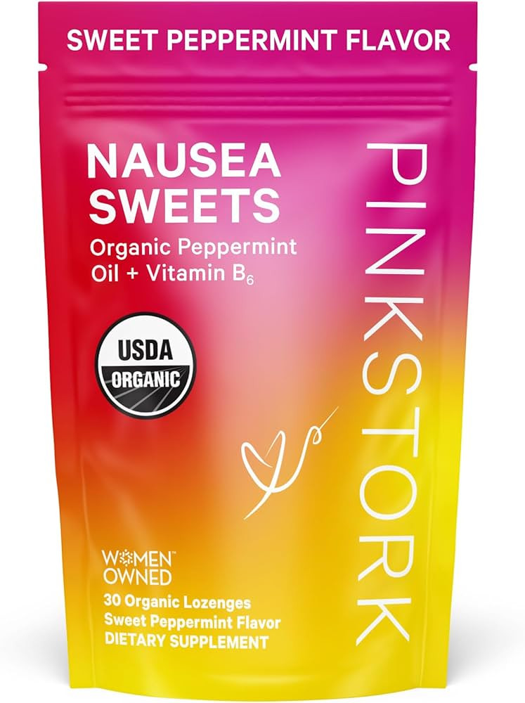 Pink Stork Organic Peppermint Sweets for Morning Sickness and Motion Sickness Support, Added Vita... | Amazon (US)