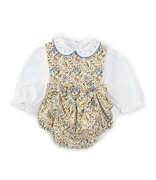 Baby Girls 3-24 Months Long Sleeve Woven Ruffle Collar Printed Bubble | Dillard's