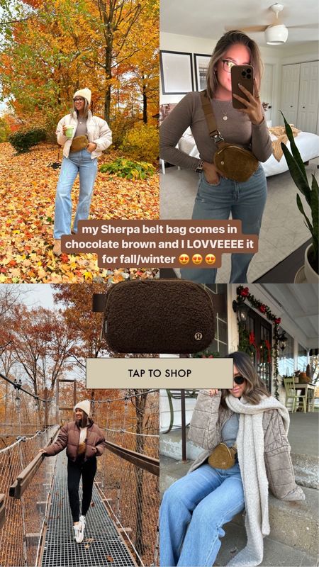 Lululemon belt bag comes in Sherpa & the colors are sooo pretty! This chocolate brown is 😍😍 for fall!! I have the last year version and wore it all the time! 

Fall bags, belt bag, mom bags, lululemon, favorites for fall, trending for fall 

#LTKSeasonal #LTKitbag #LTKfindsunder100
