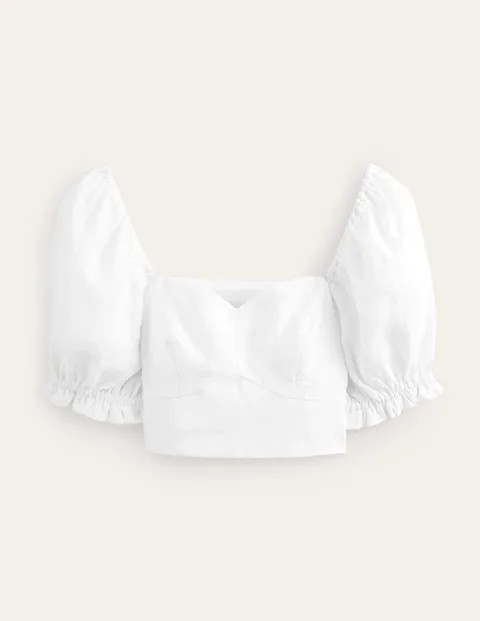 Sweetheart Linen Cropped Top | Boden (UK & IE)