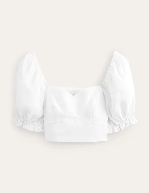 Sweetheart Linen Cropped Top | Boden (UK & IE)