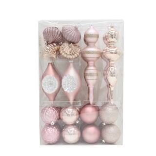 32ct. Pink Rose Shatterproof Mixed Ornaments by Ashland® | Michaels Stores