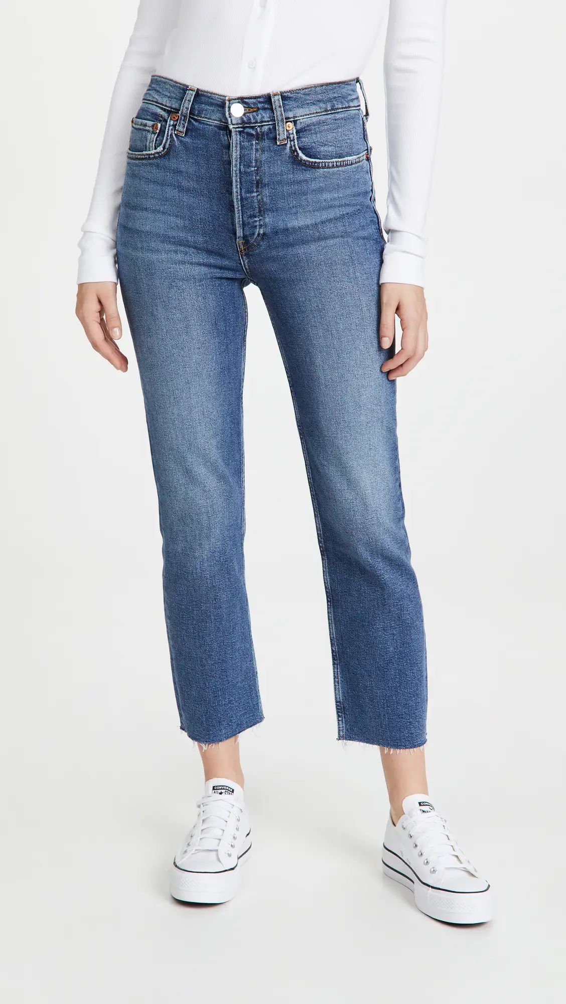 RE/DONE High Rise Comfort Stretch Stove Pipe Jeans | Shopbop | Shopbop
