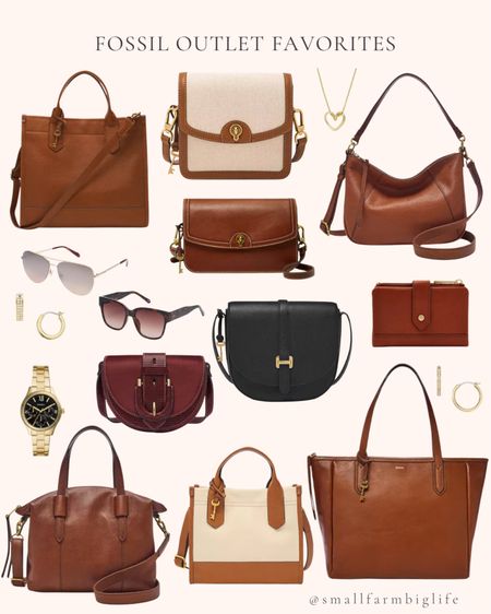 Fossil outlet favorites. Accessories. Handbags. Purses. Watched. Earrings. Jewelry. Gold tone stainless steel watch. Gold tone and rhinestone stainless steel hoop earrings. Leather small flap crossbody bag. Square sunglasses. Aviator sunglasses. Gold tone stainless steel heart pendant necklace. Cream and cognac satchel bag. Gold tone and rhinestone stainless steel hoop earrings. Black leather crossbody saddle bag. Cognac flap crossbody bag. Cognac brown satchel bag. Cognac large tote bag. Crossbody tote bag. Canvas and cognac small crossbody bag. Slouchy zipper top crossbody bag. Small multifunction wallet. Credit card holder  

#LTKItBag #LTKOver40 #LTKFindsUnder100