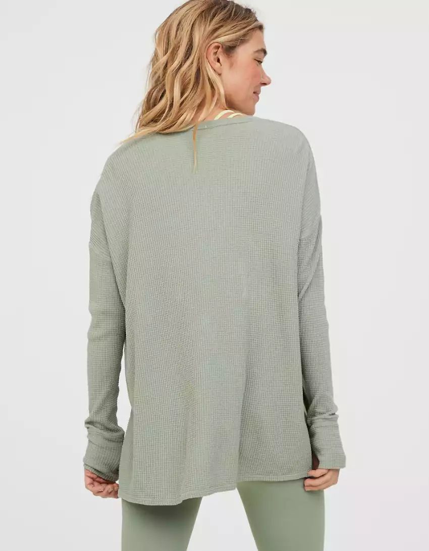 OFFLINE By Aerie Wow! Waffle Henley T-Shirt | Aerie