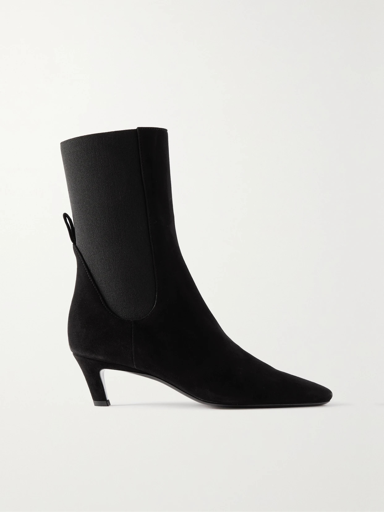 Totême - The Mid Heel Suede Chelsea Boots - Black | NET-A-PORTER (US)