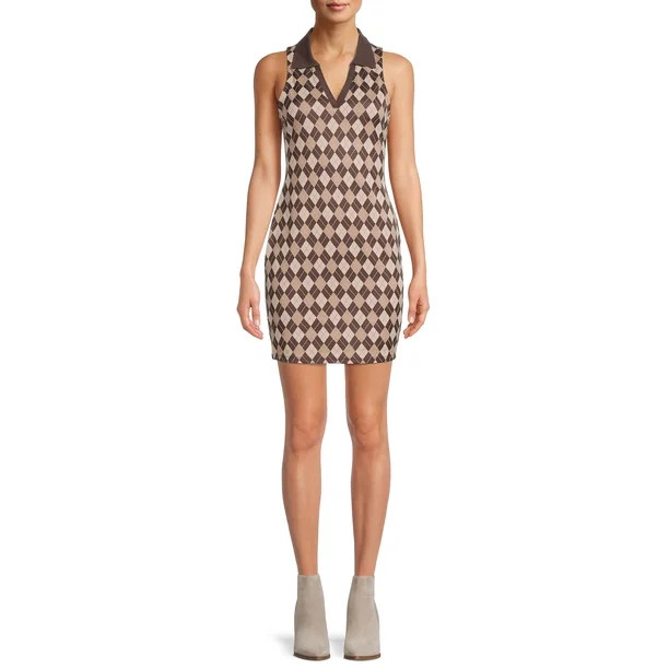 Madden NYC Women's Sleeveless V-Neck Polo Dress | Walmart (US)