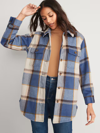 Plaid Soft-Brushed Utility Shacket for Women | Old Navy (US)