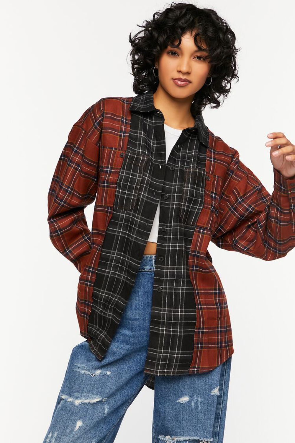 Reworked Plaid High-Low Shirt | Forever 21 (US)