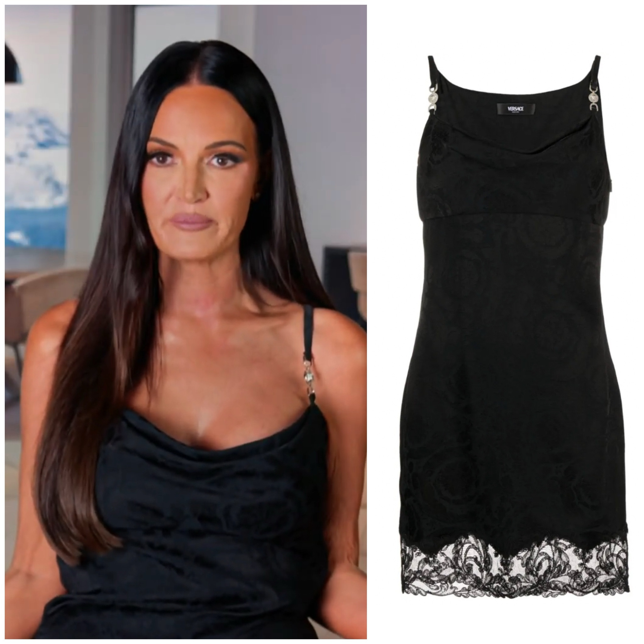 Lisa Barlow’s Black Draped Confessional Look