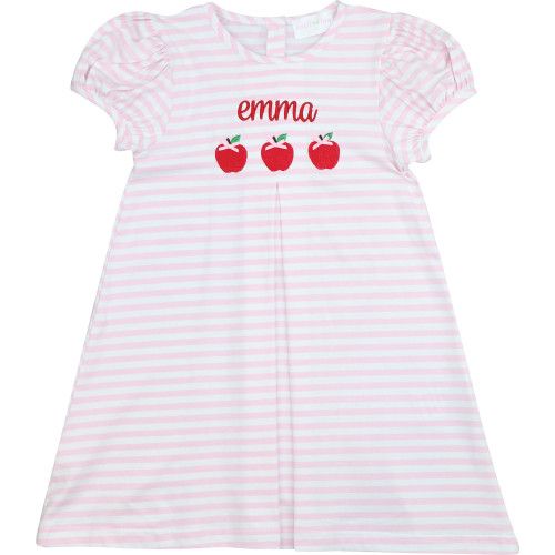 Pink Stripe Knit Apple Dress | Cecil and Lou